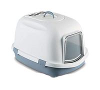 Stefanplast - Super Queen 55 x 71 x 46.5 cm. Maison de Toilette pour Grand Chat. Bleu Acier.