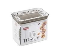 STEFANPLAST Tortora, Rectangular Airtight Jar Line Tosca, Palace, for Food, White, 1.2 lt, 10x15,5x12h cm, Resin, 1.2