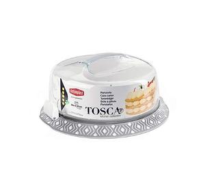 STEFANPLAST Tosca Couvre-gâteau, Gris, fabriqué en Italie, 36 x 36 x 16 cm