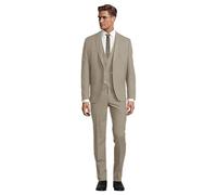 Steffen Klein Costume d'affaires 3 pièces pour homme avec gilet, beige, 48