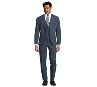 Steffen Klein Costume d'affaires 3 pièces pour homme avec gilet, gris/bleu, 56
