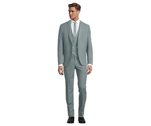 Steffen Klein Costume d'affaires 3 pièces pour homme avec gilet, Sauge, 54