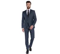 Steffen Klein Costume 2 pièces pour homme - Coupe ajustée - Veste de smoking à 2 boutons, gris/bleu, 58