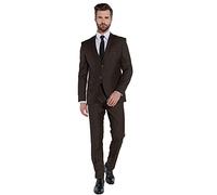 Steffen Klein Costume de designer pour homme - Coupe ajustée - Combinaison d'affaires 2 pièces, marron, 54