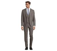 Steffen Klein Costume pour homme - Trois pièces - Coupe ajustée - Combinaison d'affaires avec gilet - Confort élastique, taupe, 54