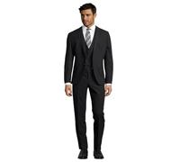 Steffen Klein Costume pour homme - Trois pièces - Coupe ajustée - Combinaison d'affaires avec gilet - Confort élastique, Noir , 106