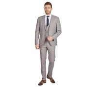 steffenklein Classy Gentleman Costume d'affaires 3 pièces pour homme avec gilet, sable, 56