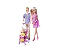Steffi enceinte poupée 29 cm , avec Kevin 30 cm Evi 12 cm dans sa poussette 105733673 Simba Toys