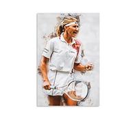 Steffi Graf Poster vintage sur toile Motif joueur de tennis 60 x 90 cm