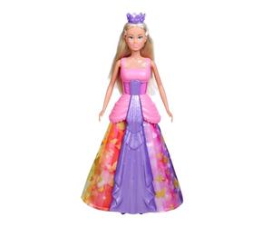 Steffi Love Magic Rainbow Poupée avec Une Robe Magique Qui Peut être tournée sur la Couronne, 29 cm, à partir de 3 Ans