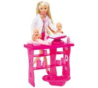 Simba Poupée Steffi Love Pédiatre 29 cm - 2 bébés 7 cm et accessoires - Rose