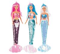 Steffi Love – Poupée Mannequin Sirène Sequins 29 cm – Paillettes réversibles – Nageoire amovible