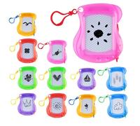 STEFUEWILL17 Lot de 15 mini tableaux magnétiques pour enfants (6 couleurs + pomme/poire/design normal), jouet éducatif, porte-clés pour enfants, tableau à colorier, tableau magique pour garçons et