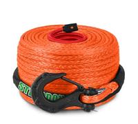 STEGODON Dyneema - Câble de treuil synthétique de 0,9 cm x 30,5 m, 10,8 kg avec Crochet et Manchon de Protection, câble de récupération de remorquage de Voiture pour véhicule Tout-Terrain, Jeep, VUS,