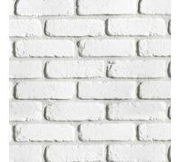STEGU Loft 1, Panneau Mural Pierre, Revêtement Mural Pierre Intérieur Extérieur, Briquettes Décoratives Murales en Plâtre 0,6 m², 20,6x6,3 cm, Blanc