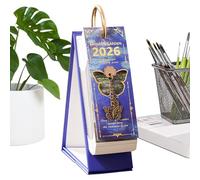 Steh Kalender 2026 - Tischplaner Für Haushalt Freunde Familie | Papier Mit Retro ÖLgemälde Design, 18.2x8.7x6cm Kompakte Größe, 335g Gewicht, Klassenzimmer Arbeitsplatz Küche Studienzimmer