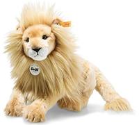 Steiff 064005 Peluche Léo Lion avec Yeux en Plastique pour Enfant garçon et Fille Beige 30 cm