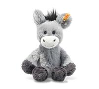 Steiff Âne Dinkie, Adorable Peluche avec Yeux en Plastique, Enfants, Garçons et Filles, Friends, 20 cm, Gris Clair, 073922