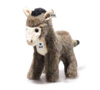 Steiff Asinus âne en Peluche, 17 cm, Doudou Doux, en Peluche Douce, avec Bouton dans l'oreille, Lavable en Machine