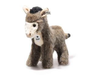 Steiff Asinus âne en Peluche, 17 cm, Doudou Doux, en Peluche Douce, avec Bouton dans l'oreille, Lavable en Machine