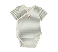 Steiff Body enveloppant manches courtes taille EU 74 gris harbor, body à manches courtes pour bébé, combinaison douce et confortable, lavable en machine
