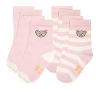 Steiff Collection Chaussettes beige clair / beige foncé / marron / rose pastel, Taille 23-26