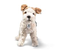 Steiff – Peluche Foxy Foxy Terrier, multicolore 32 cm, yeux en plastique, lavable en machine