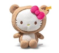 Steiff Hello Kitty - Costume d'ours en Peluche - 20 cm - Peluche Douce - Capuche Amovible - Peluche Hello Kitty - Cadeau pour Enfants et collectionneurs - Lavable en Machine