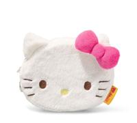 Steiff Hello Kitty Porte-Monnaie 10 cm en Peluche avec Mousqueton, Porte-Monnaie Hello Kitty avec Compartiment pour Cartes, idéal pour Les Enfants et Les Fans