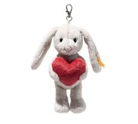 Steiff Hoppie Lapin avec Pendentif en Forme de cœur 15 cm, Peluche Lapin avec Oreilles Tombantes, Doux Cuddly Friends, Porte-clés, Doudou Porte-Bonheur, Lavable en Machine