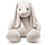 Steiff Hoppie Lapin en Peluche avec Oreilles Tombantes, 80 cm, Gris Clair, Doux et Moelleux, pour Filles et garçons, Lavable en Machine