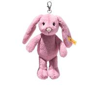 Steiff Hoppie - Pendentif Lapin en Peluche - 16 cm - Rose - avec Oreilles Tombantes - Doux Cuddly Friends - Porte-clés - Lavable en Machine