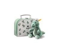 Steiff Joshi Baby T-Rex Doudou Dinosaure, 16 cm, Bleu Vert, dans Une Valise, Doudou Dinosaure, pour Jouer et se blottir, en Peluche Douce, Lavable en Machine