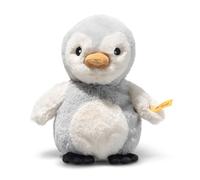 Steiff Peluche Lio Le Pingouin avec hochet, Adorable Compagnon, Garçons, Filles et bébés dès 0 Mois, Friends, 14 cm, Petit Format, Gris Clair, 242816