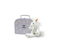 STEIFF Peluche Unica Licorne Souple dans une Valise 20cm blanc
