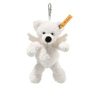 Steiff Pendentif en Forme d'ours en Peluche Lotte - 12 cm - Blanc - Ange Gardien - Porte-clés - en Peluche - Ailes d'ange en Feutre - Idée Lavable en Machine