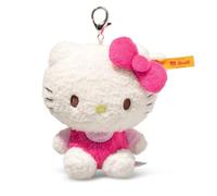 Steiff Pendentif Hello Kitty 10 cm, Porte-clés en Peluche avec Mousqueton, Accessoire de Sac et Sac à Dos, Hello Kitty en Rose, Lavable en Machine