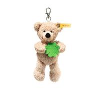 Steiff Pendentif ours en peluche Fynn 12 cm beige Good Luck - Porte-bonheur - Teddy douillet en peluche - Trèfle à quatre feuilles en feutre - Idée cadeau idéale - Lavable en machine