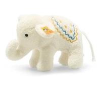 Steiff Petit éléphant avec crécelle – 241147 – blanc – 10 cm