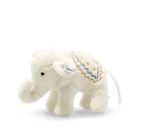 Steiff Petit éléphant avec crécelle - 241147 - blanc - 10 cm