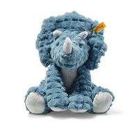Steiff Soft Cuddly Friends Dixi Tricératops Bleu pétrole 28 cm Doudou Dinosaure en Peluche Douce