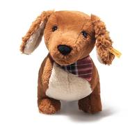 Steiff Waldi Teckel 30 cm, Doudou en Peluche Douce, pour Chien, Assis avec granulés, avec Bandana, Lavable en Machine