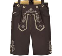 Steigenhöfer Manufaktur Lukas - Short bavarois Softshell avec bretelles - Pantalon en cuir pour la fête de la bière, marron, 54 FR