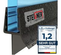 STEIGNER 100cm Joint d'étanchéité droit en PVC - douche - baignoire - vitre en verre de 6,7,8mm - Noir