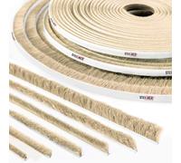 STEIGNER 10m Joint brosse adhésif pour porte coulissante BEIGE, bande de brosse anti-poussière, hauteur 8 mm