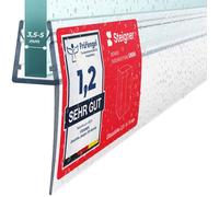 STEIGNER 130cm Joint d'étanchéité droit en PVC pour Paroi en Verre de Douche ou Baignoire, Vitre 3,5/4/5mm, Anti-Fuites d'Eau, UK04