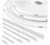 STEIGNER 15m Joint brosse adhésif pour porte coulissante BLANC, bande de brosse anti-poussière, hauteur 7 mm