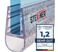 STEIGNER 50cm Joint d'étanchéité droit en PVC pour Paroi en Verre de Douche ou Baignoire, vitre 6/7/8mm, Anti-Fuites d'Eau, UK07