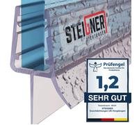 STEIGNER 60cm Joint d'étanchéité droit en PVC pour Paroi en Verre de Douche ou Baignoire, Vitre 6/7/8mm, Anti-Fuites d'Eau, UK03