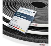 STEIGNER Joint brosse autocollant Noir 16 mm x 30 m - Joint pour portes d'entrée, portails et garages - Protection contre les insectes, coupe-vent, pare-poussière pour la maison